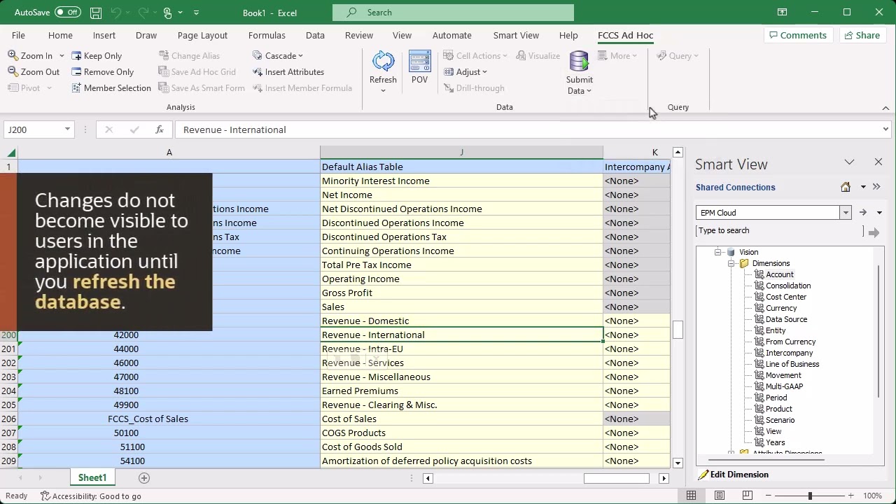 Adding and Updating Metadata Using Smart View in Oracle Financial Consolidation and Close