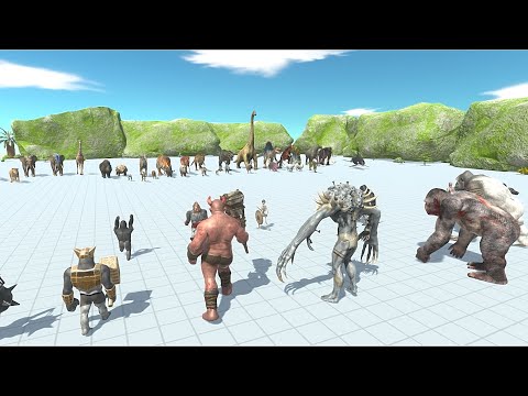 4 VS 2 All Dinosaurs with All Mammals & Orca vs Infernal with mutant primates & old goro