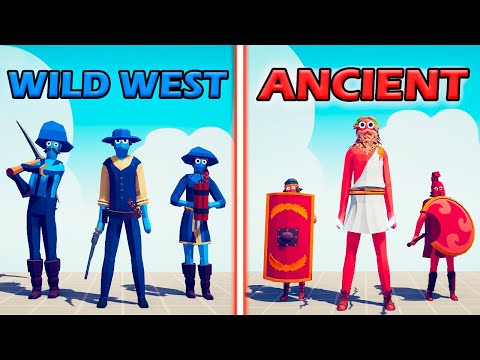 WILD WEST TEAM vs ANCIENT TEAM - Totally Accurate Battle Simulator | TABS
