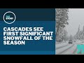 Snow falls on the Cascades as Hurricane Otis hits Acapulco, Mexico