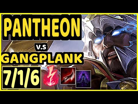 MISTYSTUMPEY (PANTHEON) vs GANGPLANK - 7/1/6 KDA TOP CHALLENGER GAMEPLAY - NA