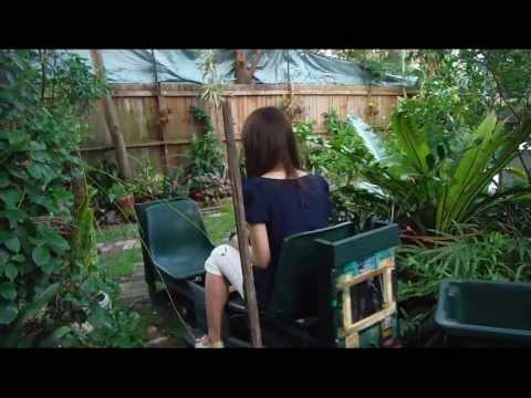 Manami and our Backyard Tram.