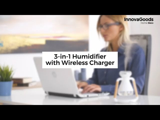 Umidificatore, diffusore di aromi e caricabatterie wireless Innovagoods Home Deco Misvolt 3 in 1 video