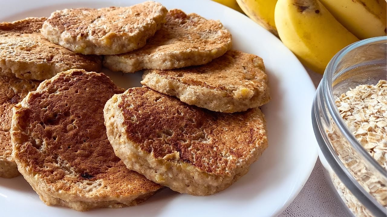 PANCAKE AVENA Y BANANA Sin huevo Sin lácteos VEGANOS Saludables Recetas de Gri