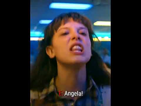 Eleven hitting Angela with roller skates // Stranger Things 4