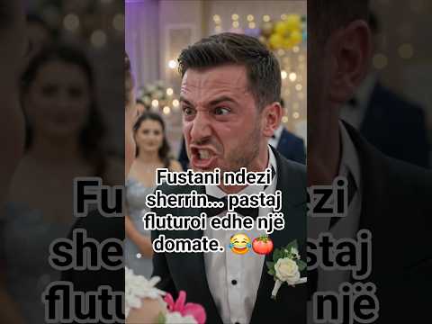 Fustani ndezi sherrin... pastaj fluturoi edhe një domate. 😂🍅 #Shqip #Humor #Dasmë