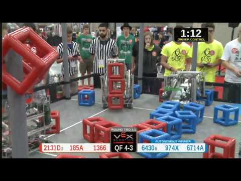 2015 VRC Tech QF4-3 - 2131D 185A 1366 vs 6430 974X 6714A - 58 to 97 - VEX Worlds 2015