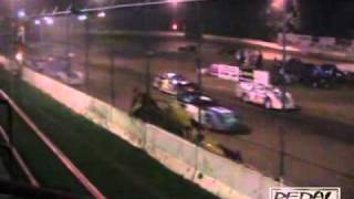 preview picture of video 'Highland Speedway, Highland IL Late Model Crash 7 17 10.mp4'