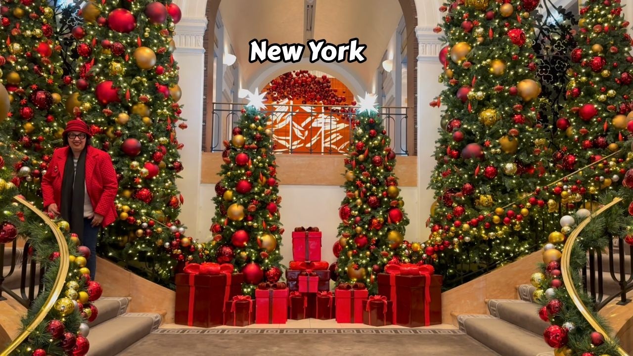 New York City 4k Walk Christmas Holiday Season 5th Avenue