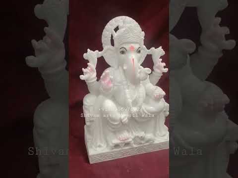18 inch white marble ganesh statue, home