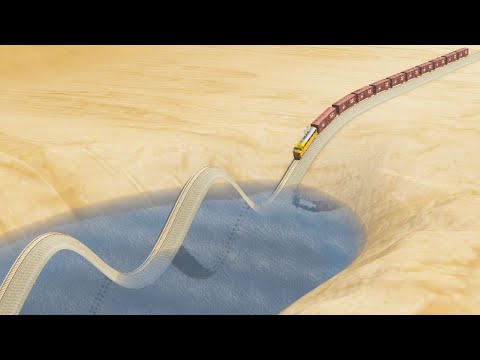 Impossible Triple Wave Rail Tracks Vs Trains Crossing Giant Pit - BeamNG.Drive