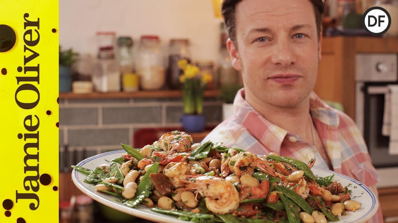 Healthy pan cooked prawns: Jamie Oliver