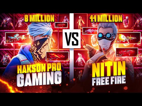 Nitin free fire vs Hakson Pro Gaming 😦Biggest Gun Collection verses in free fire | Hakson Official |