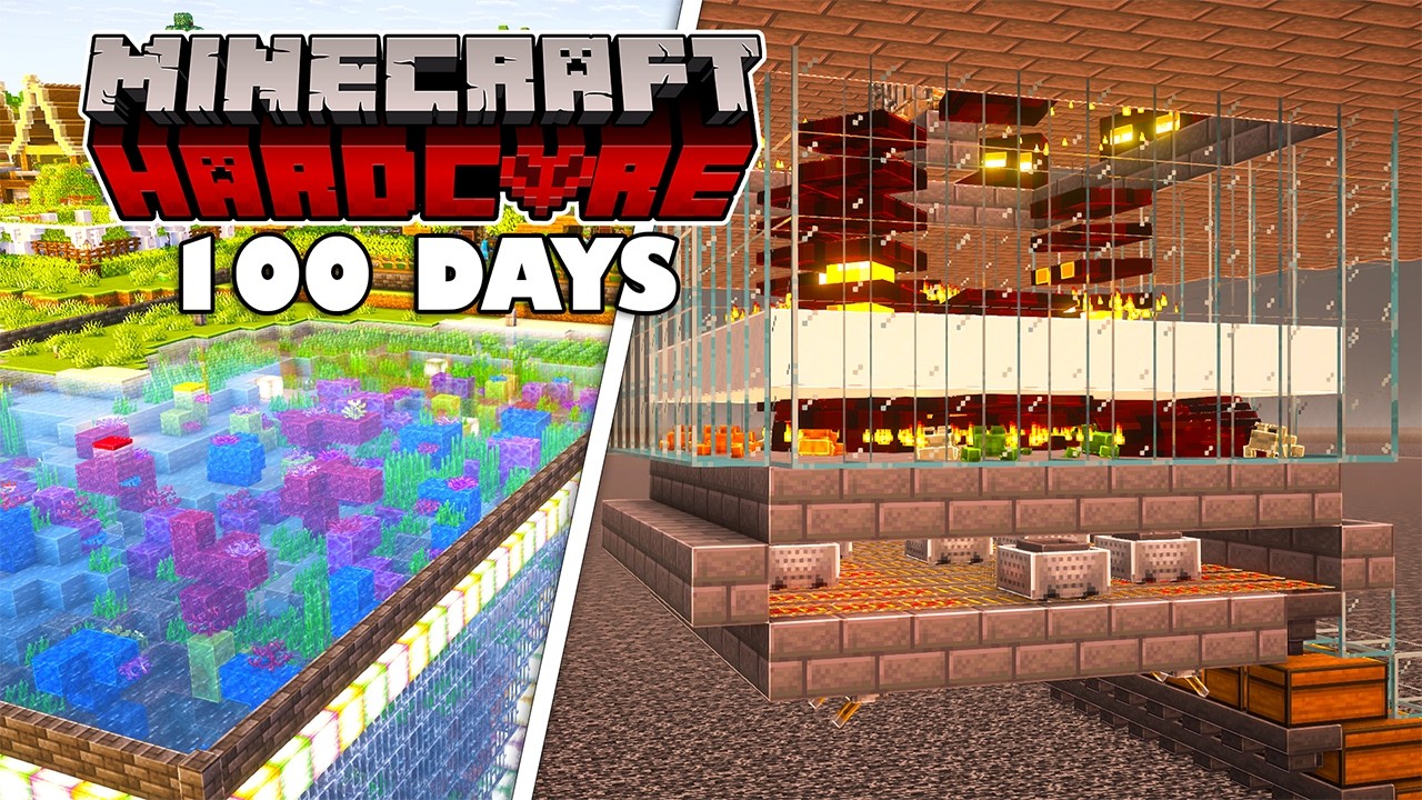 100 Days Building Nether Farms in My Forever World in Minecraft Hardcore
