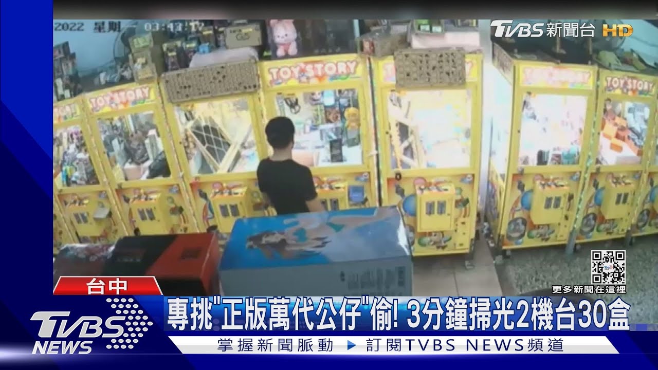 損失破萬！嫌犯專挑「正版萬代公仔」偷　3分鐘掃光2機台30盒