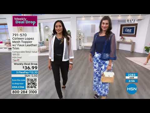 Colleen Lopez Mesh Topper with Faux Leather Trim