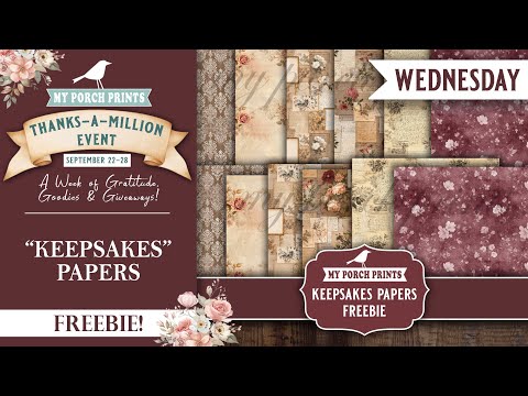 WEDNESDAY "Keepsakes" Papers 🤍| THANKS-A-MILLION EVENT | Adding Pages To Our Junk Journal | Prizes!