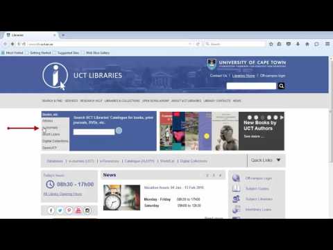 How to use UCT Libraries' e-Journal portal