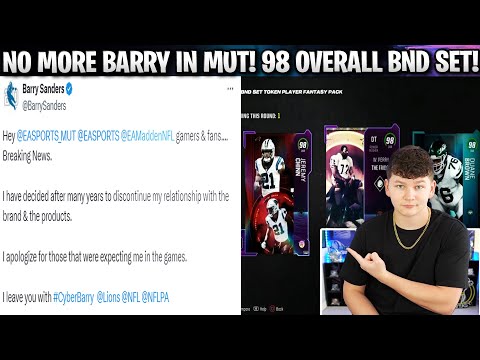 NO MORE BARRY SANDERS IN MUT! SEASON 6 98 OVERALL BND TOKEN SET PLAYERS!