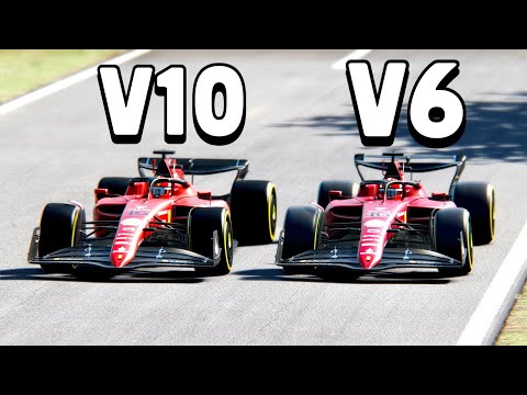 Ferrari F1 2022 vs Ferrari F1 2022 with V10 at Monza (SOUND BATTLE)