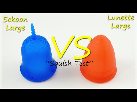 Sckoon Lg vs Lunette Lg "Squish Test" - Menstrual Cups