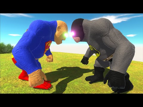 SUPERMAN GORO VS BATMAN GORO DEATH RUN - Animal Revolt Battle Simulator