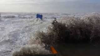 Woman and dog hit by surprise wave in Tramore Co Waterford (SAFETY WARNING)