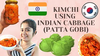 How to make Kimchi using Indian Cabbage - Kimchi using Indian local ingredients - Vegan Kimchi