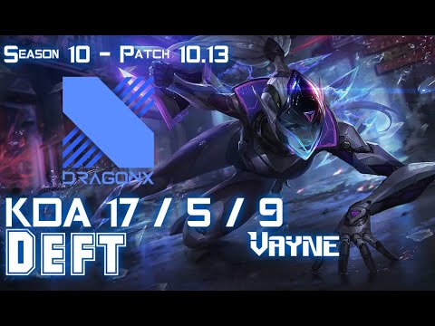 DRX Deft VAYNE vs EZREAL ADC - Patch 10.13 KR Ranked