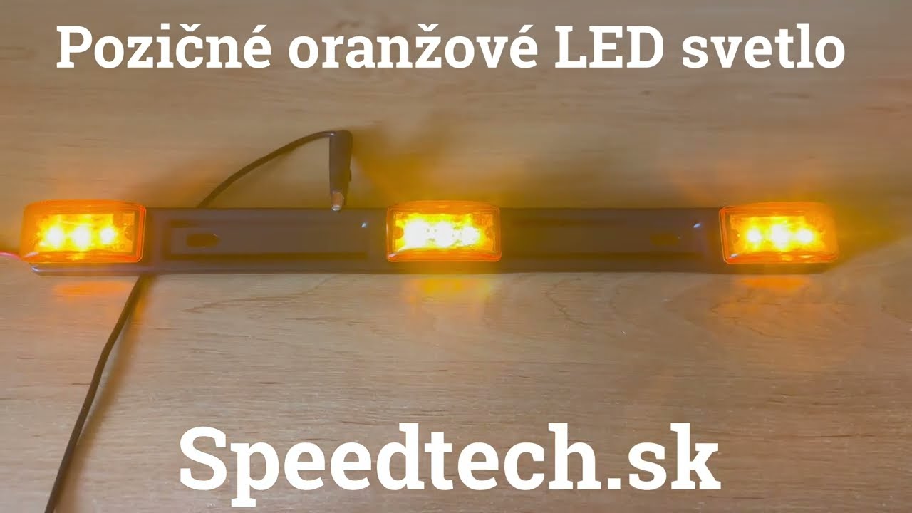 Boční obrysové světlo LED 12/24V - oranžové (360x31mm) - YouTube náhľad