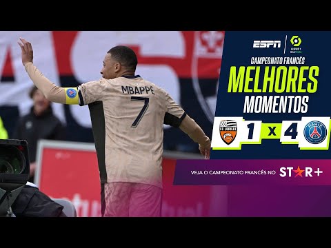 Gols e lances de Lorient x PSG