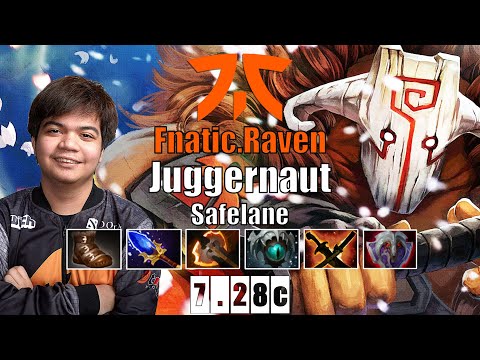 Juggernaut Safelane | Fnatic.Raven | INSANE 30K SLASH DAMAGE | 7.28c Gameplay Highlights