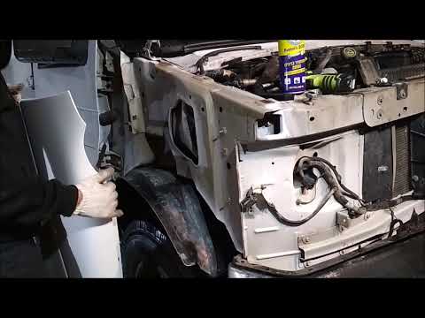 Ford Econoline E350 Front bumper trim and fender removal and repair
