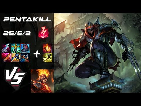 MID Zed vs Brand [PENTAKILL] - EU Grandmaster Patch 26.2