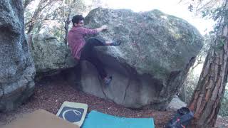 Video thumbnail of Problem 55 (Cova del 8). Can Bruguera