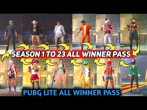PUBG LITE || SEASON 1 TO 23 ALL WINNER PASS AND REWARDS  || PUBG MOBILE LITE ALL SEASONS WINNER PASS