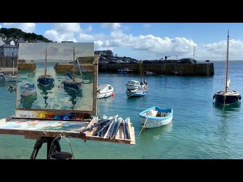 Gorgeous Mousehole plein air | Boats & Water | Oil Painting, with Commentary