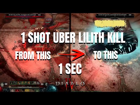 Fastest Uber Lilith Kill - 1 Shot Bloodorb Necromancer in Diablo 4