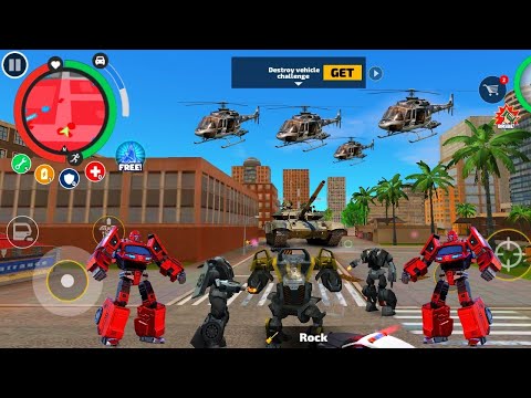 BD  100 vs helicopter Robot's and tank in rope hero vice twon
