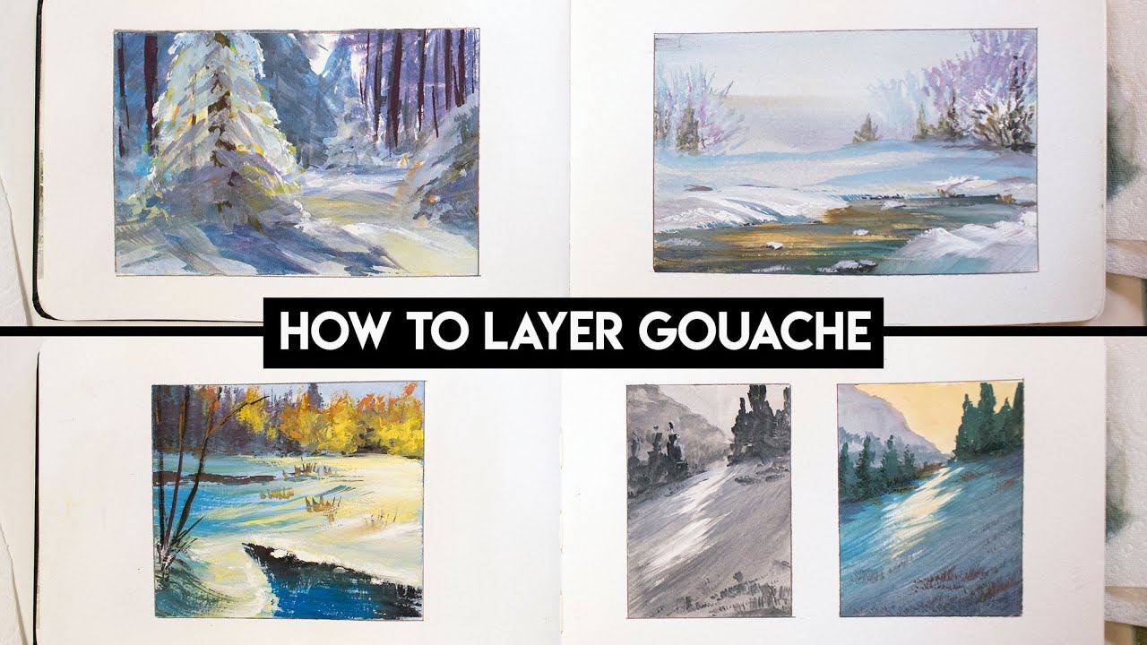 Gouache Landscape Tutorial ✶  How to layer gouache + Color Master Studies
