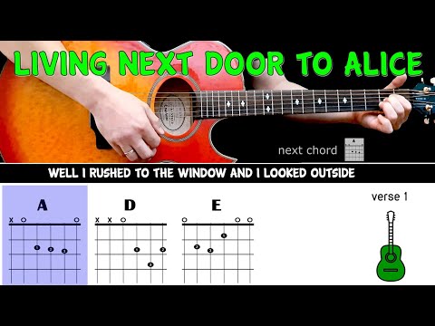 LIVING NEXT DOOR TO ALICE - Smokie - Guitar play along on acoustic guitar with chords & lyrics