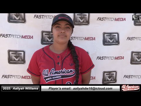 2025 Aaliyah Williams 3.5 GPA - Pitcher Softball Skills Video - AASA Carrillo