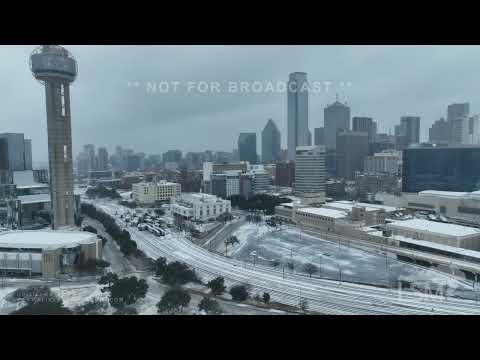 1-31-2023 Dallas, TX Drone Shots of city locked in ice