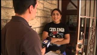 Roach crawls out during interview with owner who denies insect problem