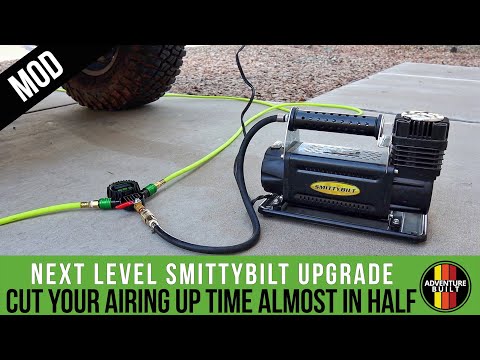 SIMPLE INEXPENSIVE UPGRADE TO SMITTYBILT COMPRESSOR | MORRFLATE QUAD INFLATOR CUTTING INFLATION TIME