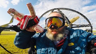 Paramotor - BLIND MAN FLYING! -Almost Failed Take-Off At Airport