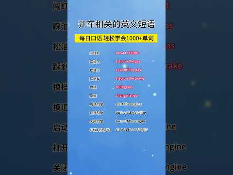 第172集 | 开车相关英文单词 #英语没那么难 #英语日常口语 #每日一句英语 #单词速记 #英语单词速记 #shorts