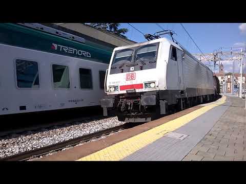 E464 096+7 piano ribassato, E189 823 DB+merci - Monza - 19/03/2019