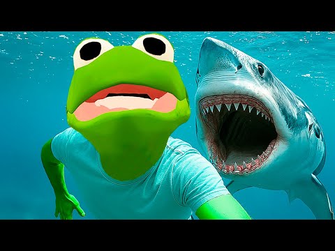 DEI 10 VOLTAS EM UMA PISCINA COM TUBARÃO - Sharks and Minnows