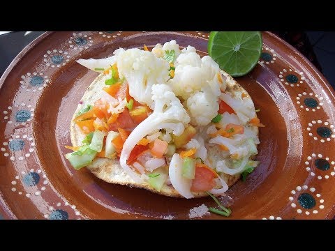 Ceviche de coliflor, receta de coliflor facil.